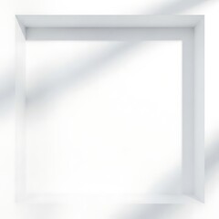 Modern white square frame on clean background