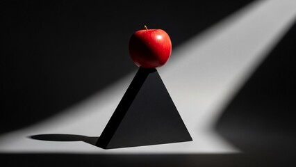 赤リンゴが黒い頂点に輝く