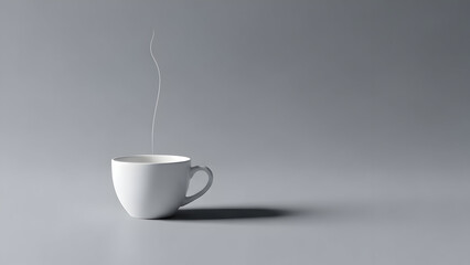 A minimalist aesthetic showcases a steaming cup of coffee, inviting viewers to contemplate the simple pleasures and mindful moments it offers daily.