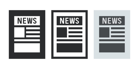 Newspaper icon icon set. Vector flat icons isolated on white background.