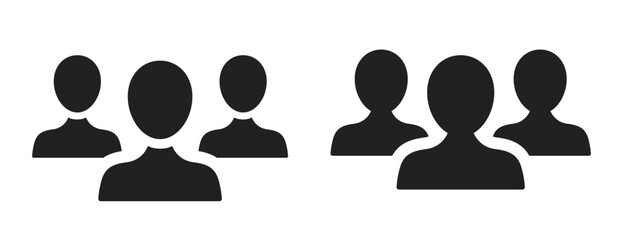 Team. Vector flat black icon isolated on white background.