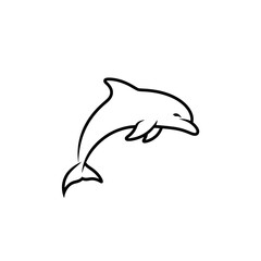 Fototapeta premium Simple Line Art Dolphin Leaping Out of Water Minimalist Aquatic Mammal Design