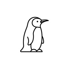 Obraz premium Simple Penguin Line Art with White Background