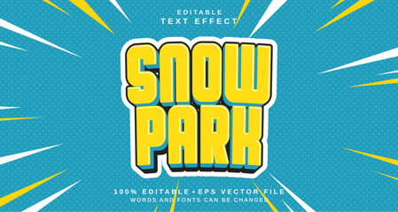 Editable text style effect - Snow Park text style theme.