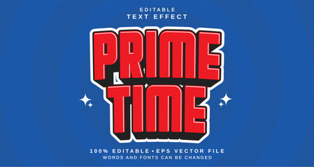 Editable text style effect - Prime Time text style theme.