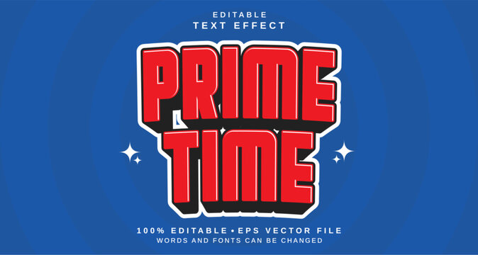 Editable text style effect - Prime Time text style theme.