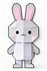 Cute bunny papercraft template