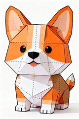 Corgi dog paper toy model