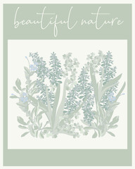 Poster wildflowers in vintage style