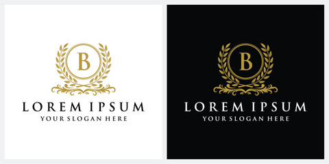 Initial letter B justice legal law firm, scout badge logo design vector template © ZRpro