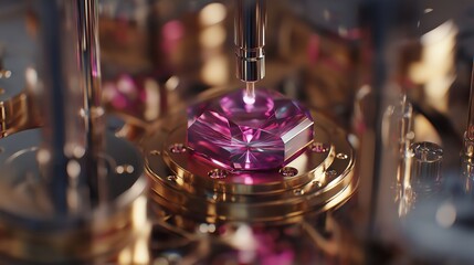 intricate internal mechanism of quantum computer with gold components