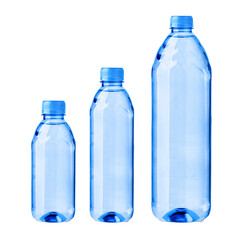 Naklejka premium Plastic water bottles providing hydration on transparent background