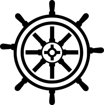 ship wheel steering icon vector illustration
