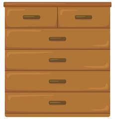 シンプルな木製のタンスのイラスト ベクター素材