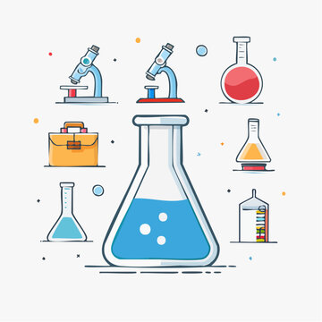 Pack d'Ic&ocirc;nes vectorielles de laboratoire &ndash; style minimaliste et scientifique