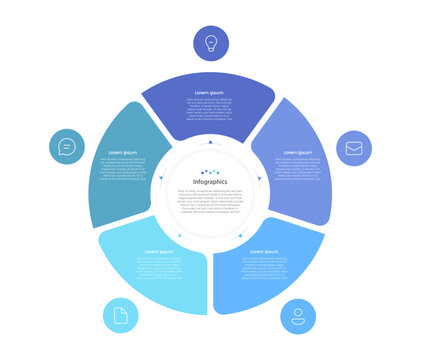 5 new circle infographics feature fresh 2025 designs with five circular elements for processes, data visualization, or cycles, ideal for PowerPoint slides .