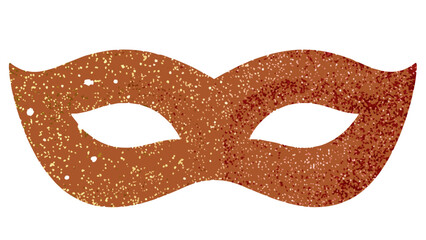 Sparkling masquerade mask in red and gold glitter with starburst highlights