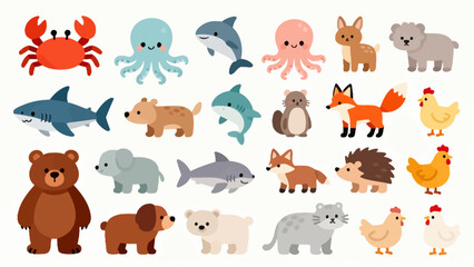 Obraz premium Cartoon animal collection