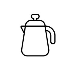 Obraz premium Vertical Teapot Icon Black and White Bold Outline