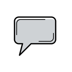 Naklejka premium Simple Gray Speech Bubble Icon Illustration.