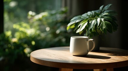 Beautiful lush plant with vibrant green leaves in natural sunlight, creating a peaceful outdoor environment perfect for nature lovers and garden enthusiasts