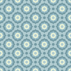 Flat Design Geometric Star Flower Tile Seamless Pattern Background