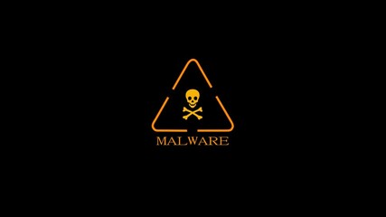 Glowing malware symbol with indicating virus infection alert sign cyber security threat icon exclamation representing and digital danger concept on background. - Powered by Adobe