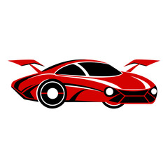 Robotic futuristic innovative digital sports car vector art illustration