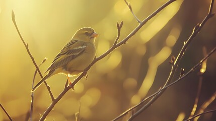 Goldfinch on branch high resolution picture