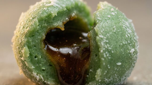 close up of an snack klepon
