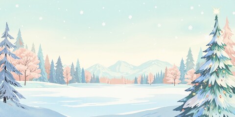 winter landscape with trees and snow