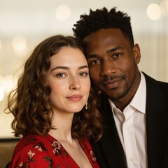 a man and woman posing for a photo together