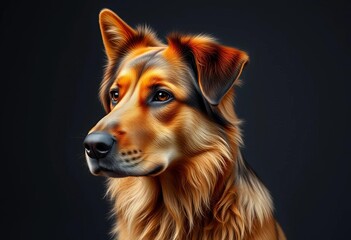 Majestic purebred dog, poised and alert, embodying elegance and sophistication,  sophisticated,  noble