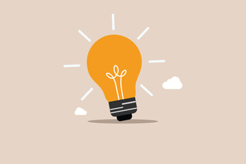 Bright Idea Concept With Glowing Lightbulb And Sparkles Innovation Thinking Creativity