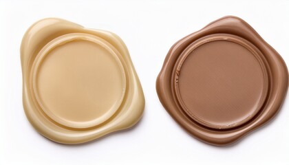 Beige Blank Wax Seal Isolated On White Background