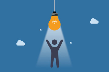Innovation Concept With Lightbulb And Silhouette Achieving Bright Ideas For Business Growth