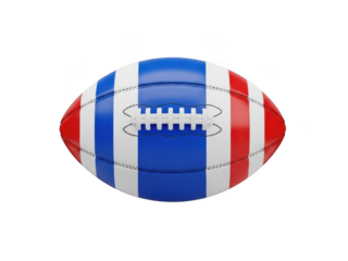 American football in thailand flag colors isolated on transparent background for sports branding, marketing, and web design