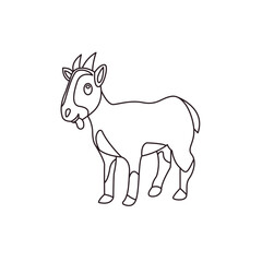Fototapeta premium goat g.o.a.t. animal greatest of all time cute emoji symbol sign icon vector illustration isolated flat
