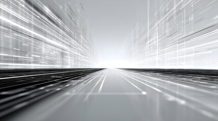 Clean Futuristic Technology Background With Digital Data Flow And Copy Space