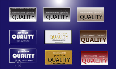 Premium quality vector badge collection featuring elegant golden frames, luxury label designs