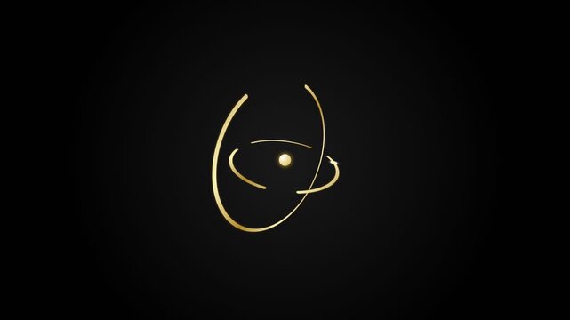 Elegant Gold Dual Axis Orbital Gyroscope Loading Ring Animation (4K)