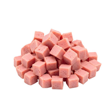 [Generative AI] 큐브 형태로 손질된 햄 원육