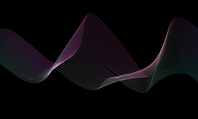 An abstract background with colorful lines on a black background. The image creates a modern and stylish design