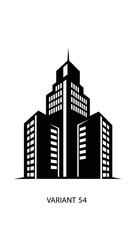 Fototapeta premium Black Silhouette of Modern City Skyscraper Buildings.