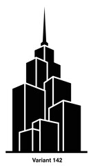 Obraz premium Black Skyscraper Silhouette with Spire.