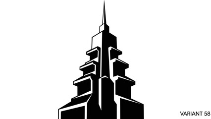 Geometric Tower Silhouette with Sharp Pointed Top.