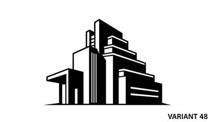 Modern Abstract Architectural Structure Illustration.