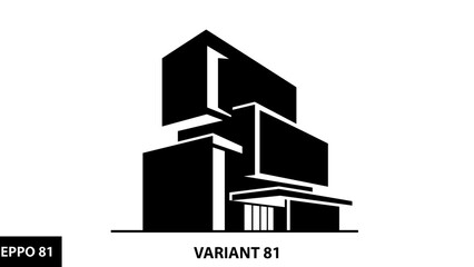 Modern Building Architecture Design Illustration.