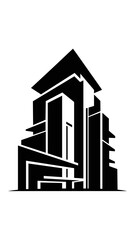 Modern Building Silhouette Graphic Illustration.