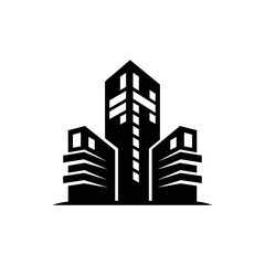 Modern Buildings Silhouette Vector Illustration.